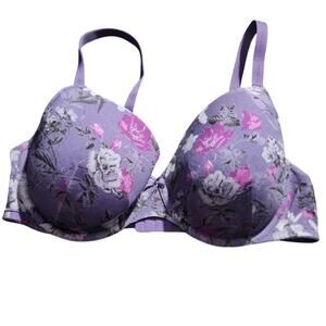 Lane Bryant Cacique Purple Floral Lightly Padded 42D